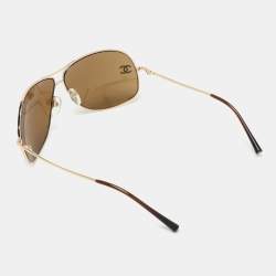 Chanel Gold/Brown 4132 Aviators Sunglasses