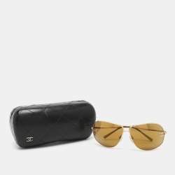 Chanel Gold/Brown 4132 Aviators Sunglasses