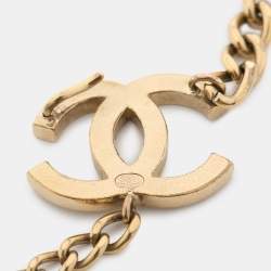 Chanel Gold Tone Enamel CC Charm Chain Belt