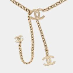 Chanel Gold Tone Enamel CC Charm Chain Belt