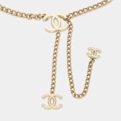Chanel Gold Tone Enamel CC Charm Chain Belt