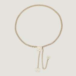 Chanel Gold Tone Enamel CC Charm Chain Belt