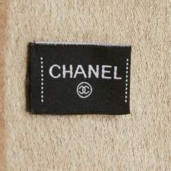 Chanel Beige Logo Intarsia Cashmere Shawl 