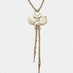 Pre Owned Chanel CC Paris-Dallas Sheriff Star Gold Tone Bolo Necklace