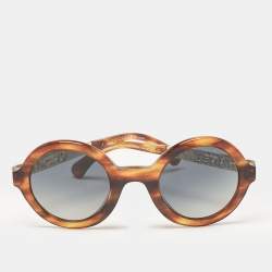 Chanel Brown/Black Gradient 5441 Metal Logo Round Sunglasses