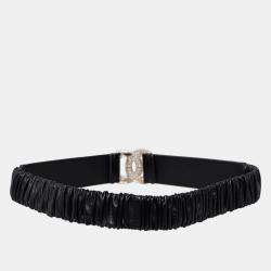 Chanel Black Logo Crystal Waist Belt