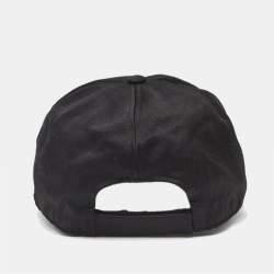 Pre Owned Chanel Black Pearl CC Silk Baseball Cap  