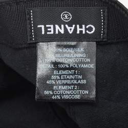 Pre Owned Chanel Black Pearl CC Silk Baseball Cap  