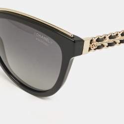 Pre Owned Chanel Black Gradient 5361-Q Chain Polarized Cat Eye Sunglasses