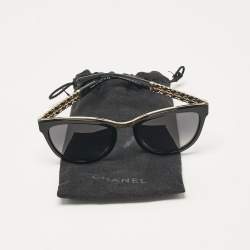 Pre Owned Chanel Black Gradient 5361-Q Chain Polarized Cat Eye Sunglasses