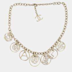 Pre Owned Chanel Gold Logo Chain Necklace