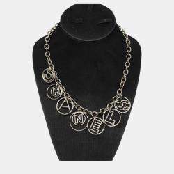 Pre Owned Chanel Gold Logo Chain Necklace