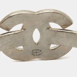 Pre Owned Chanel CC Enamel Silver Tone Bracelet