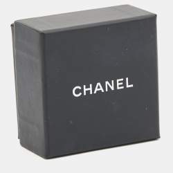 Pre Owned Chanel CC Enamel Gold Tone Ring Size 52