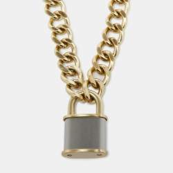 Chanel  CC Padlock Two Tone Necklace