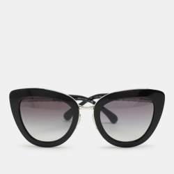 Pre Owned Chanel Silver Tone/Blue 5368 Quilted Cat-Eye Sunglasses