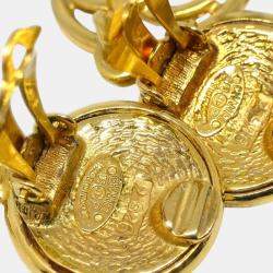 Chanel Gold Dangle Clip-On Earrings 