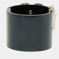 Pre Owned Chanel Medallion Precious Symbols Resin Wide Cuff Bracelet