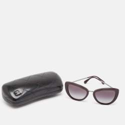 Pre Owned Chanel Burgundy/Black Gradient 5399 Cat Eye Sunglasses