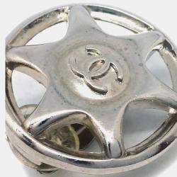 Chanel Silver Button Clip-On 97A Earrings