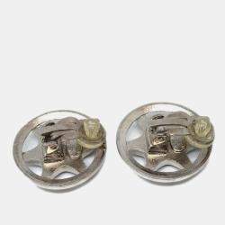 Chanel Silver Button Clip-On 97A Earrings
