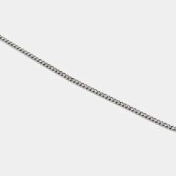 Pre Owned Chanel CC Crystal Silver Tone Pendant Necklace