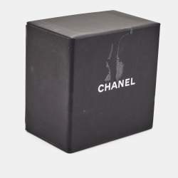 Pre Owned Chanel CC Crystal Twisted Gold Tone Earrings