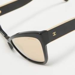 Chanel Black/Gold Mirrored 5271 Cat-Eye Sunglasses