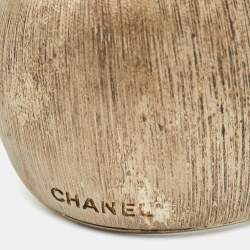 Pre Owned Chanel Enamel Gold Tone Cuff Bracelet
