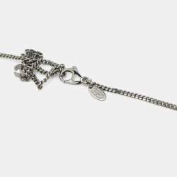 Pre Owned Chanel CC Enamel Gunmetal Tone Openable Long Pendant Necklace