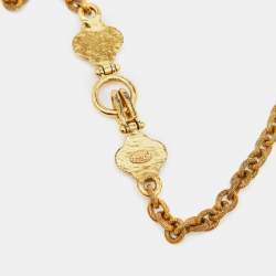 Pre Owned Chanel CC Resin Gold Tone Necklace