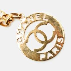Chanel Vintage Gold Tone CC Logo Pendant Chain Belt