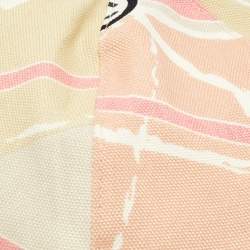 Chanel Cream/Peach Bow Detail Printed Canvas Cap M