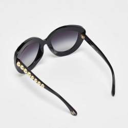 مملوكة مسبقًا نظارة شمسية شانيل عيون القطة لؤلؤية 71095 متدرجة رمادية/ سوداء