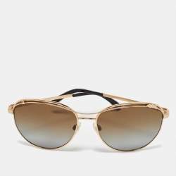Chanel Gold Tone/Brown Grey Gradient 4188 Aviator Sunglasses