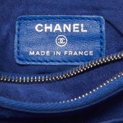 Pre Owned Chanel Blue Quilted Patent Leather CC O Phone Pouch