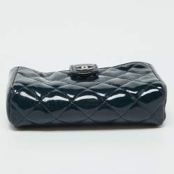 Chanel Blue Quilted Patent Leather CC Phone Holder Pouch