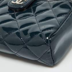 Chanel Blue Quilted Patent Leather CC Phone Holder Pouch