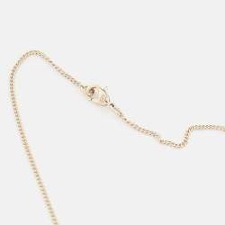 Pre Owned Chanel CC Faux Pearl Crystals Gold Tone Pendant Necklace