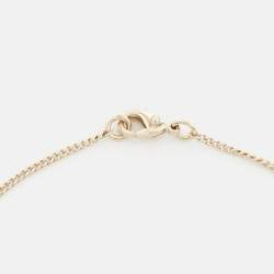 Pre Owned Chanel CC Faux Pearl Crystals Gold Tone Pendant Necklace