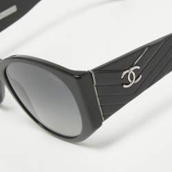 Chanel Black Gradient 5411 CC Oval Sunglasses