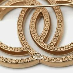 Pre Owned Chanel CC Crystals Gold Tone Brooch