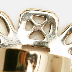 Chanel Strass CC Crystals Gold Tone Ring Size 55