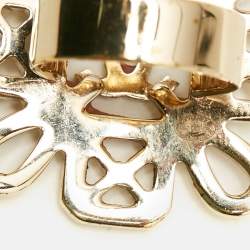 Chanel Strass CC Crystals Gold Tone Ring Size 55