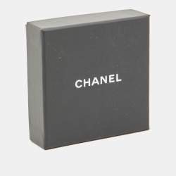 Pre Owned Chanel CC Faux Pearl Crystal Leather Gold Tone Brooch