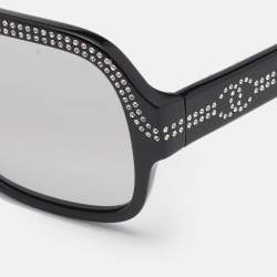 Chanel Black Gradient CC Crystals Square Sunglasses