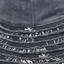 Chanel Blue Denim Patchwork Bucket Hat Size 57