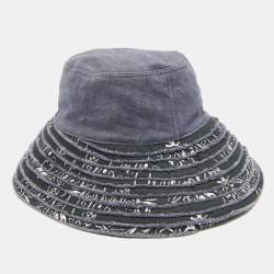 Chanel Blue Denim Patchwork Bucket Hat Size 57