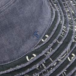 Chanel Blue Denim Patchwork Bucket Hat Size 57