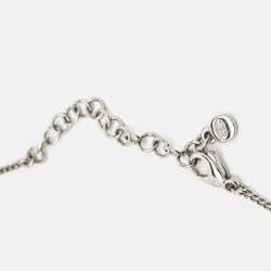 مملوكة مسبقًا Chanel CC Crystals SIlver Tone Necklace